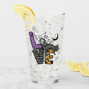 Lazy Black Cat im Spider Web mit Liebe Glas