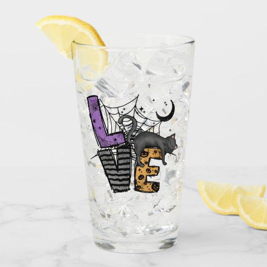 Lazy Black Cat im Spider Web mit Liebe Glas (Vorderseite Ice)