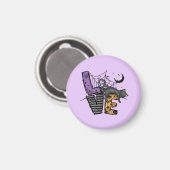 Lazy Black Cat im Spider Web mit Liebe Magnet (Vorderseite/Rückseite)