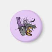 Lazy Black Cat im Spider Web mit Liebe Magnet (Vorne)