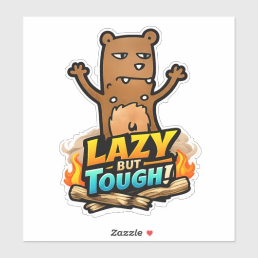 🦥🔥 "Lazy But Tough" Sloth Sticker 🛹💪 (Blatt)