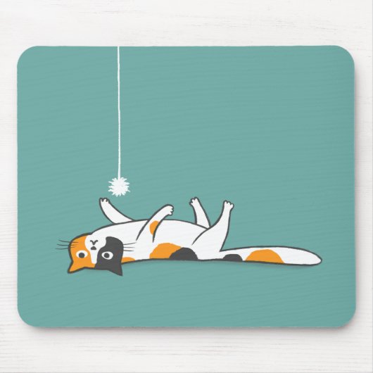 Lazy Calico Cat | Mousepad Niedlich Pet Kitty Love (Vorne)