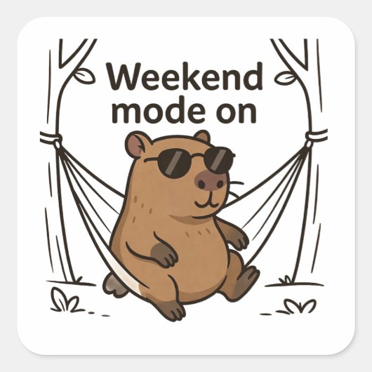 Lazy Capybara Meme Cartoon Sticker (Vorderseite)