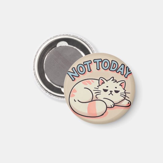 Lazy Cartoon Cat Magnet (Vorderseite/Rückseite)