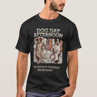 LAZY CARTOON HUNGS SPRICHWORT "FETCH DICH SELBST" T-Shirt