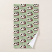 Lazy Cat Bed Green Funny Badhandtuch Set (Handtuch)