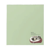 Lazy Cat Bed Green Funny Notizblock (Vorderseite)
