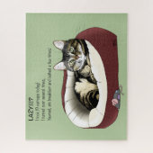 Lazy Cat Bed Green Funny Puzzle (Vertikal)