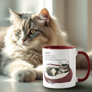 Lazy Cat Bed Green Funny Tasse