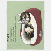 Lazy Cat Bed Green lustig Fleecedecke (Vorderseite)