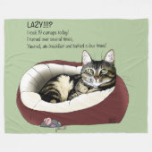 Lazy Cat Bed Green lustig Fleecedecke (Vorderseite (Horizontal))