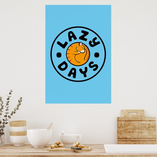 Lazy Cat Days Poster (24x36) (Küche)