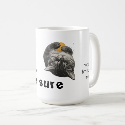 Lazy Cat Funny Kaffeetasse (VorderseiteRechts)