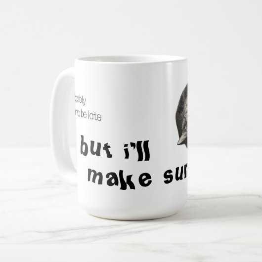 Lazy Cat Funny Kaffeetasse (Vorderseite Links)