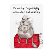 Lazy Cat Funny Magnet Office Quotes (Vertikal)
