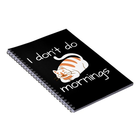 Lazy Cat I Don't Do Mornings Notizblock (Rechte Seite)