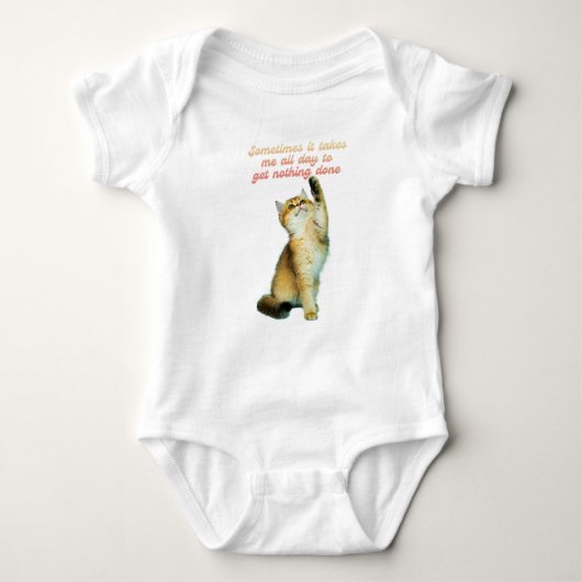 Lazy Cat Lover Funny Niedlich Cat Baby Strampler (Vorderseite)