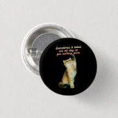 Lazy Cat Lover Funny Niedlich Cat Button (Vorne & Hinten)