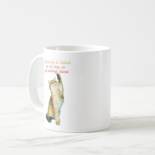Lazy Cat Lover Funny Niedlich Cat Kaffeetasse (Vorderseite Links)