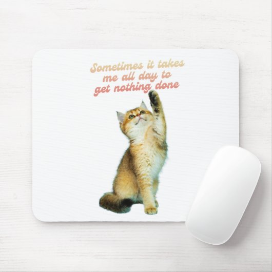 Lazy Cat Lover Funny Niedlich Cat Mousepad (Mit Mouse)