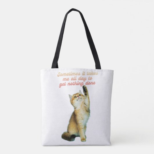 Lazy Cat Lover Funny Niedlich Cat Tasche (Rückseite)