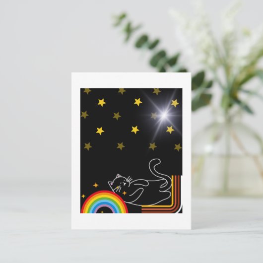 Lazy Cat Postkarte (Stehend Vorderseite)