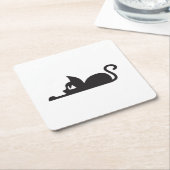 Lazy Cat Rechteckiger Pappuntersetzer (angewinkelt)