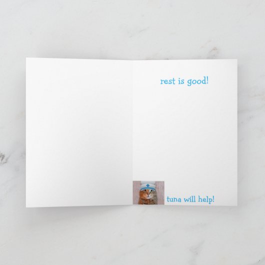 Lazy Cat schlafen wird gut Karte (Innenseite)