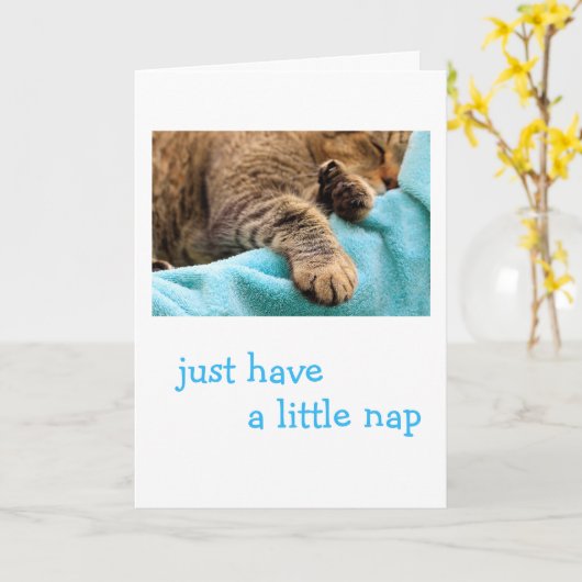 Lazy Cat schlafen wird gut Karte (Gelbe Blume)