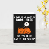 Lazy Cat Sleeping Müred Work Motivation Karte (Gelbe Blume)