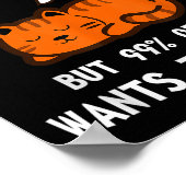 Lazy Cat Sleeping Müred Work Motivation Poster (Ecke)