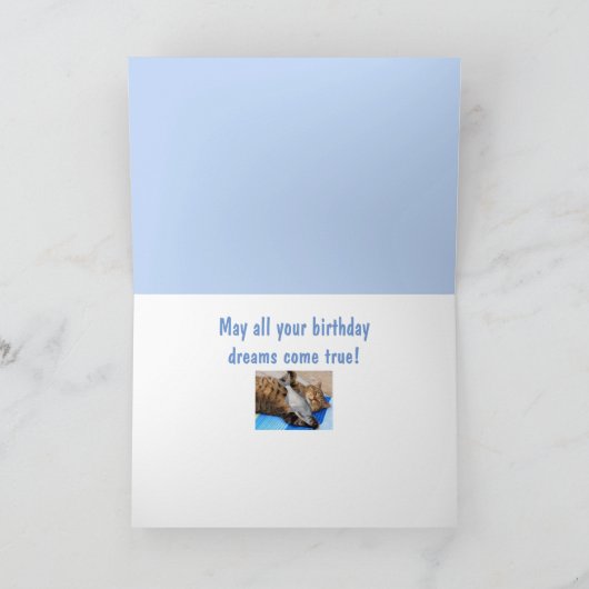 Lazy Cat und Cheeseburger Geburtstag Karte (Innenseite)