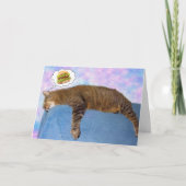 Lazy Cat und Cheeseburger Geburtstag Karte (Vorderseite)