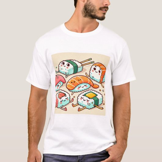 Lazy Cats on Sushi T-Shirt (Vorderseite)