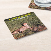 Lazy cheetah Foto Rechteckiger Pappuntersetzer (angewinkelt)