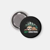 Lazy Christmas Sloth Funny Magnet (Vorderseite/Rückseite)