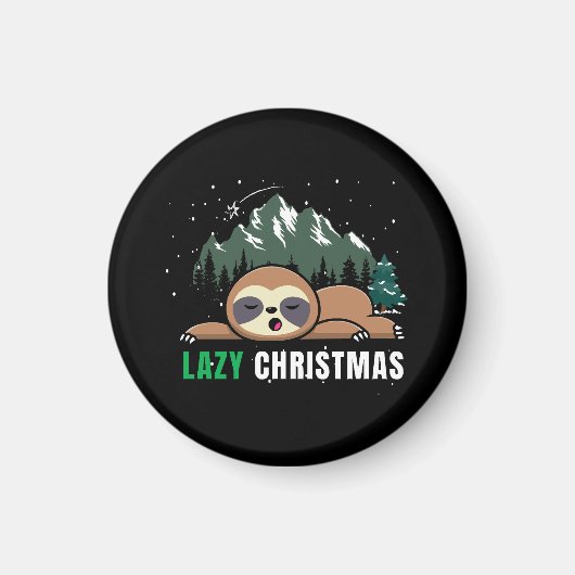 Lazy Christmas Sloth Funny Magnet (Vorne)