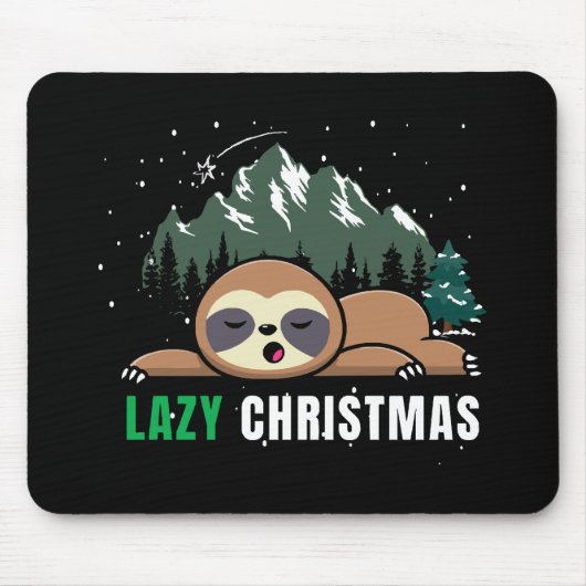 Lazy Christmas Sloth Funny Mousepad (Vorne)