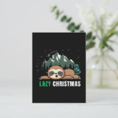 Lazy Christmas Sloth Funny Postkarte (Stehend Vorderseite)
