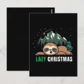 Lazy Christmas Sloth Funny Postkarte (Vorne/Hinten)