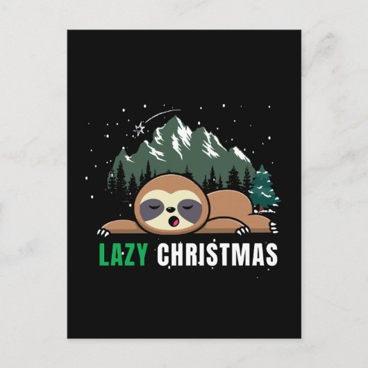 Lazy Christmas Sloth Funny Postkarte (Vorderseite)