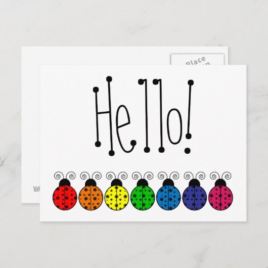 Lazy Daisy Ladybug Postcard Postkarte (Vorne/Hinten)