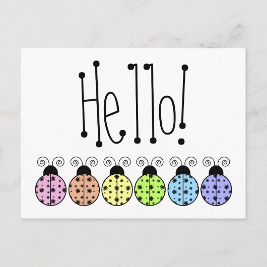 Lazy Daisy Ladybug Postcard Postkarte (Vorderseite)