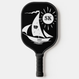 Lazy Day Segelboot Individuelle Name und Monogram Pickleball Schläger