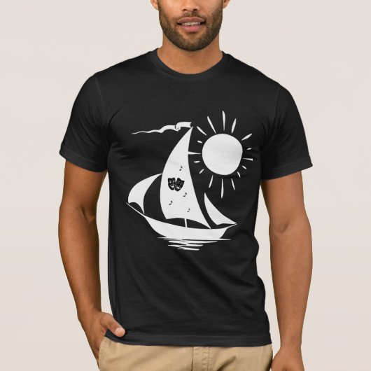 Lazy Day Segeltheater Musik Weißes Segelboot T-Shirt (Vorderseite)