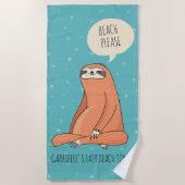 Lazy Day Sloth Beach Handtuch (Vorderseite)