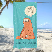 Lazy Day Sloth Beach Handtuch