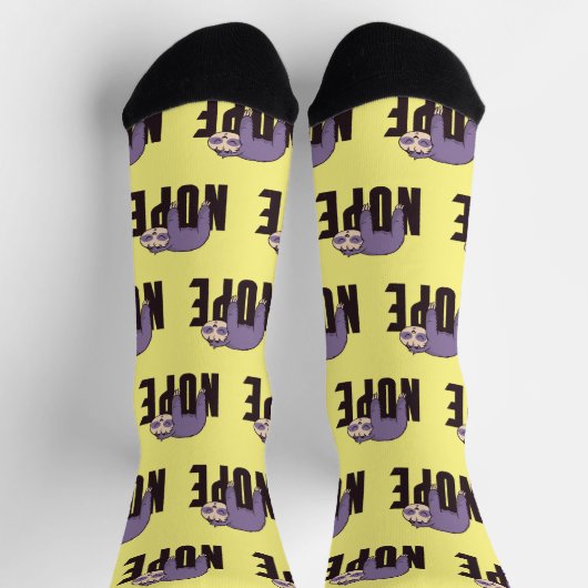 Lazy Day Sloth - "Nope" - Für Liebhaber von Sloth Socken (Oben)