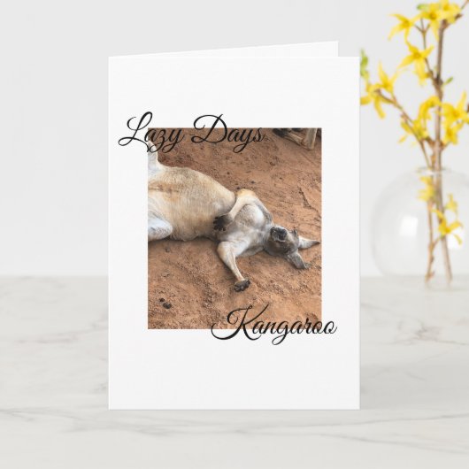 Lazy Days Kangaroo, Thinking of You Karte (Gelbe Blume)