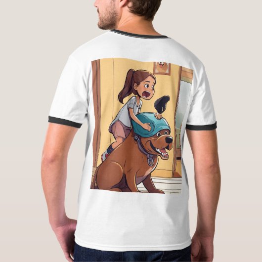 Lazy Dog Style: Men's Basic Ringer T-Shirt mit Sle (Schwarz voll)